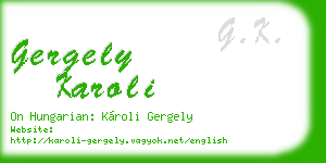gergely karoli business card
