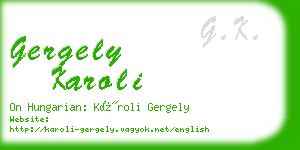 gergely karoli business card